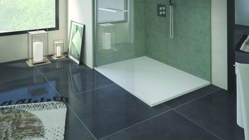 Receveur de douche résine de synthèse Nola blanc 90x100